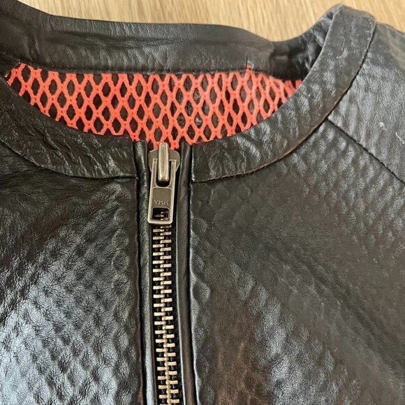 MUUBAA 100% Lamb Leather Black Moto Zip Up Jacket US Size 4 EU 36 - Picture 7 of 13
